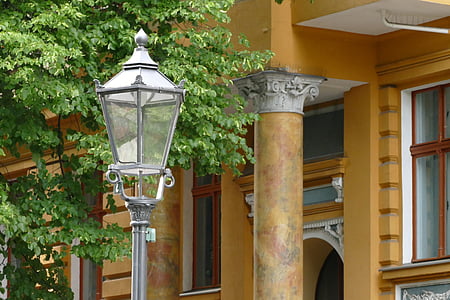 Berlin, Kreuzberg, lanterne de gaz, lanterne, route, rue résidentielle