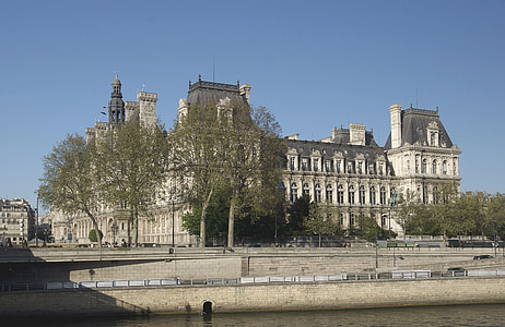 városháza, Párizs, Franciaország, i'le de france, a Hotel de ville, közigazgatás, Landmark