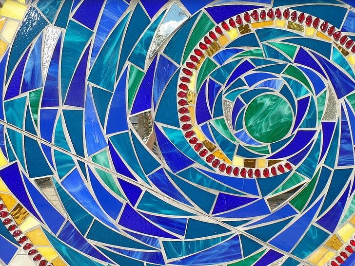 mosaic, glass, art, texture, colorful, geometric, shiny