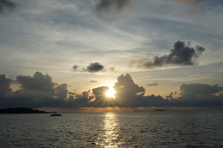 일출, 구름, 스카이, 태국, 바다, 아침, morgenstimmung