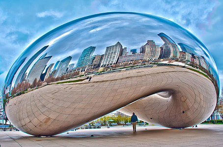 mrak, Brána, fazole, Chicago, Panorama, Památník, sochařství