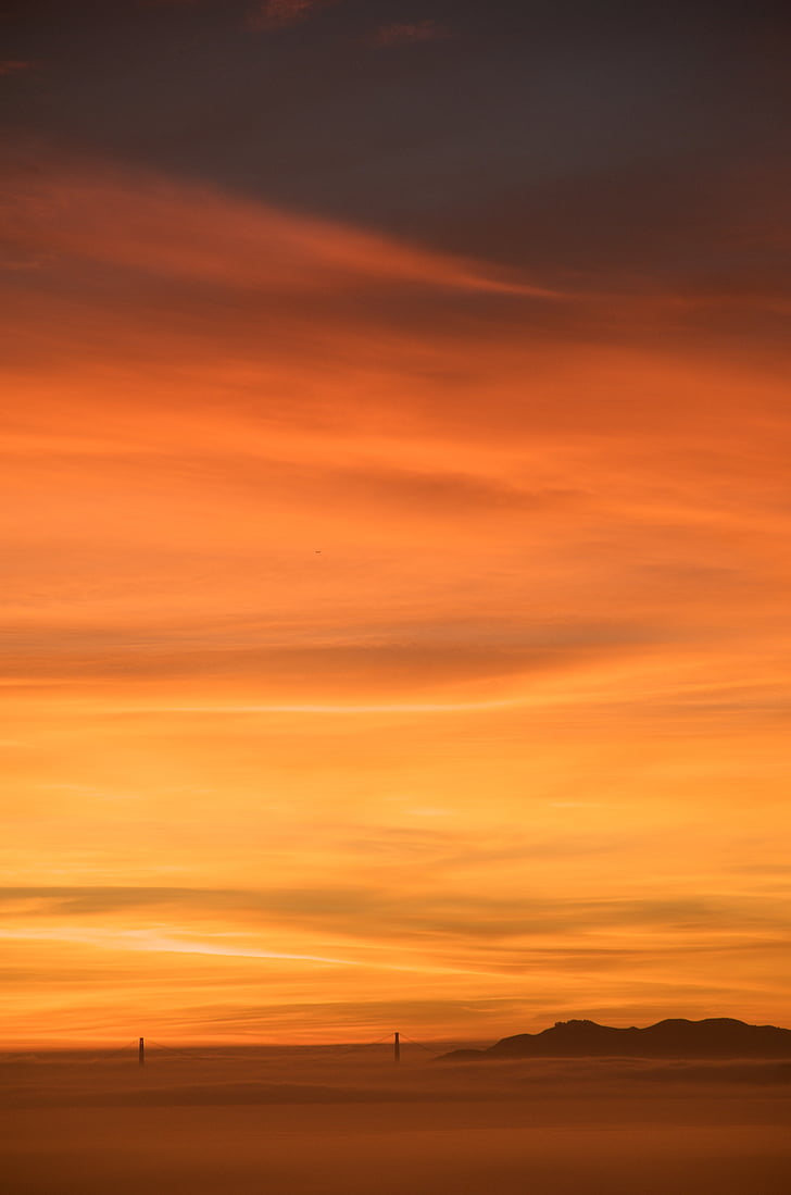 orange, sky, sunset, clouds, cloudy, skies, dramatic