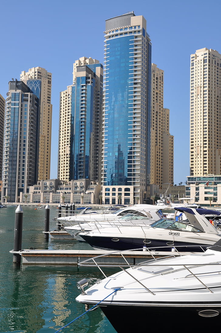 Дубай, високи води, ОАЕ, архитектура, Обединени арабски емирства, Дубай Марина