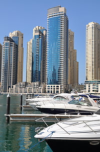 Dubai, alto aumento, Emirati Arabi Uniti, architettura, Emirati Arabi Uniti, Porticciolo turistico di Dubai