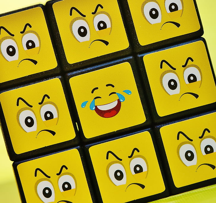 Cube, Smilies, einer gegen alle, lustig, Gefühle, Emoticon, Stimmung