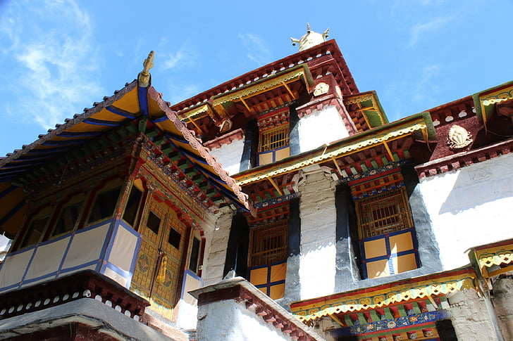 Norbulingka, Tiibeti, Lhasa, Aed, Temple, hoone, metsas