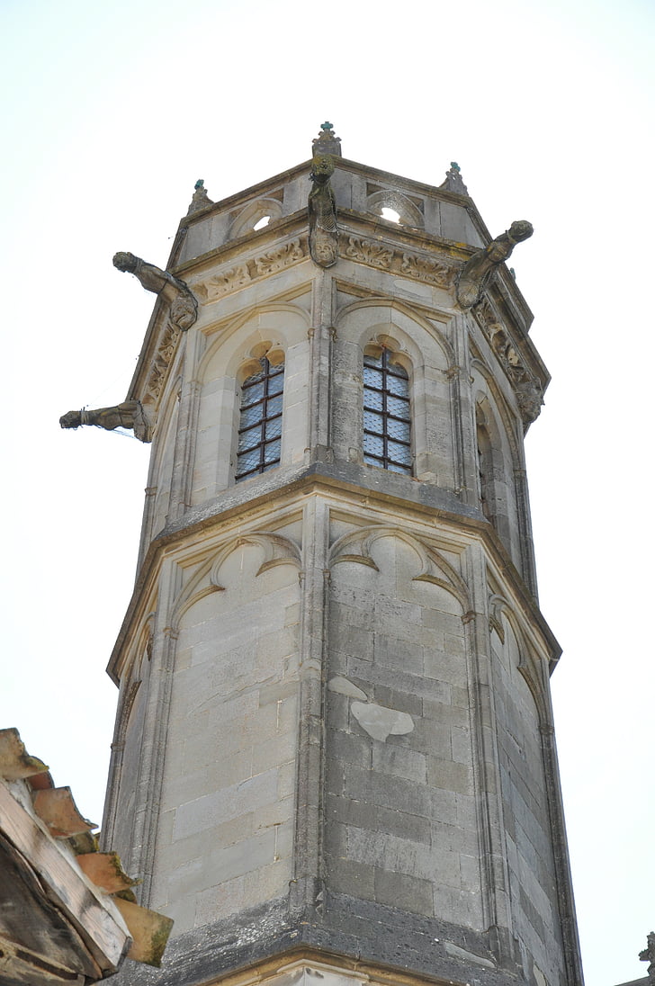 Torre, Chiesa, Carcassonne, Francia, Castello, cielo, vecchio