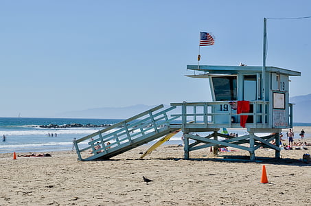 водно спасяване, Америка, Калифорния, плаж, Лос Анджелис, Венеция бряг, пясък