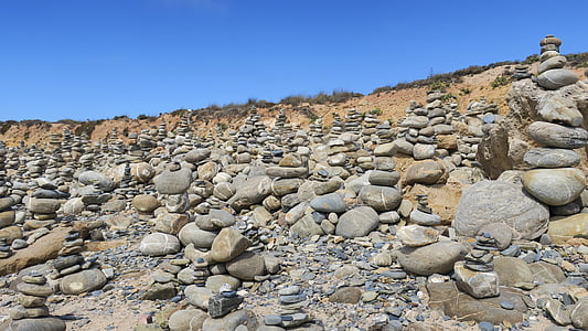 Strand, Steinen, Milfontes, Gleichgewicht