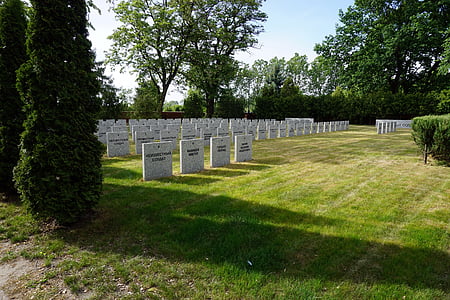 cemetery, tombstones, graves, kościan, the dead, soldier, the war
