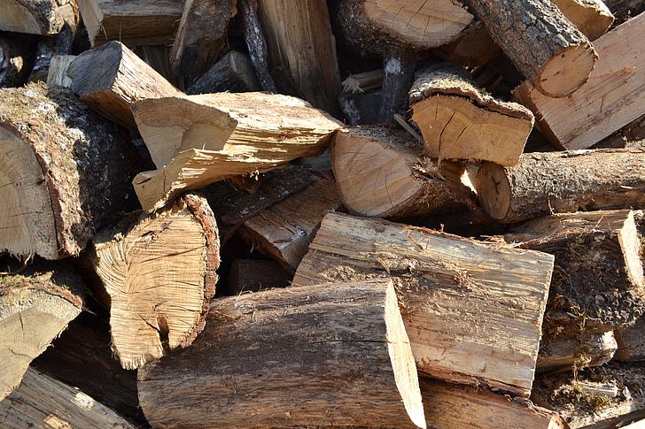 chocolate yule log, firewood, wood pile, heating, slaughter, sawn, logs