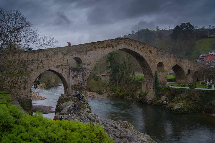 Asturias, puente, clima, historia, construcción, Río, agua
