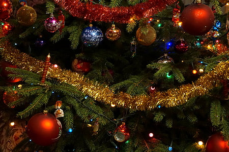 christmas, christmas tree, decorations, lights, ornaments, xmas, decoration