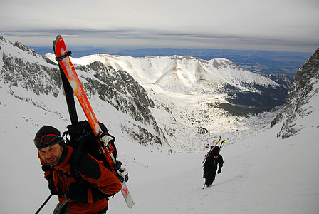 ski, ski-alpinisme, montagnes, neige
