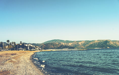 beach, coast, daylight, island, mediterranean sea, mountain, nature