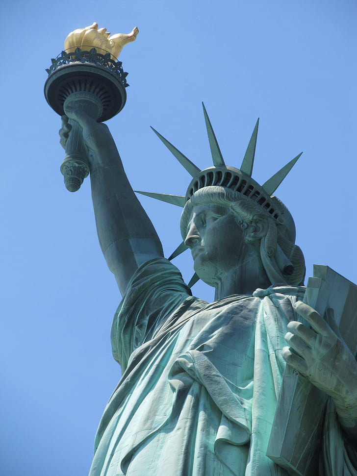patung liberty, Landmark, Kota New york, Manhattan, New york, NYC, terkenal