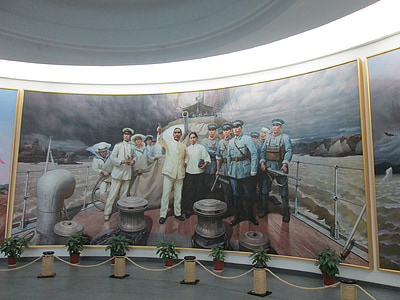 Museum, Sun yat-sen, olieverf schilderij