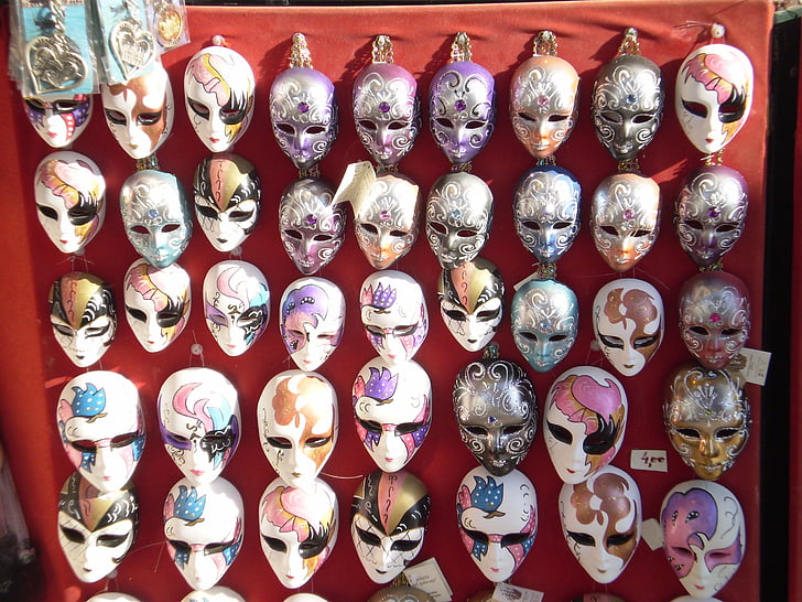 máscaras, Carnaval, Venezia, decoración, recuerdo, culturas