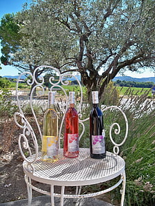 butelek wina, Côtes du rhône., biały, Róża, czerwony, napoje, Odświeżanie