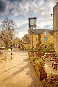 Bourton-on-the-water, Cotswold, Gloucestershire, windrush, pintoresc, poble, rural