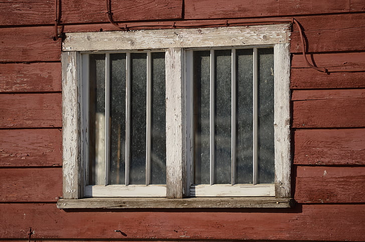 finestra, fusta, graner, casa, resistit, textura, casa de camp