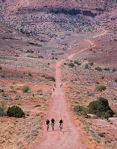 kolesarjenje, jahanje, vožnjo s kolesom, kolesarji, dejavnost, narodnega parka Canyonlands, Utah