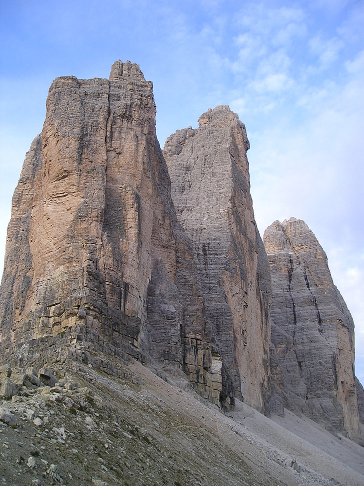 tiga zinnen, dinding Utara, sisi utara, Italia, Dolomites, sexten dolomites, lavaredo