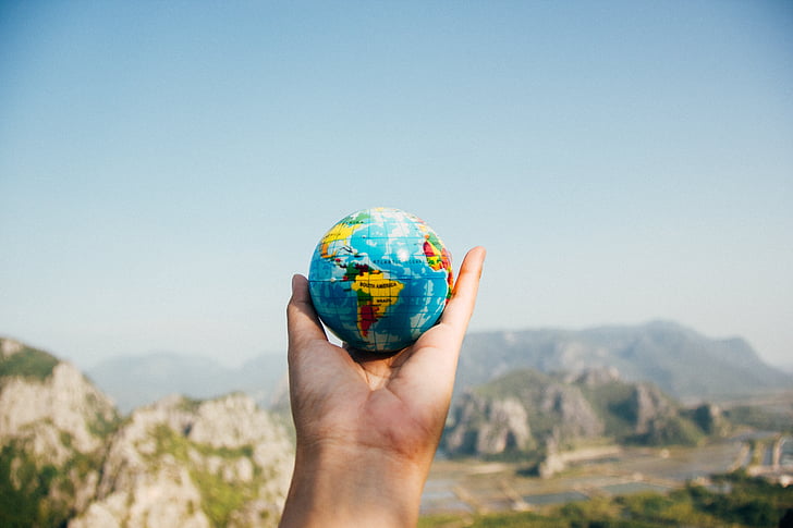 globe, global, map, round, colorful, outdoor, hand