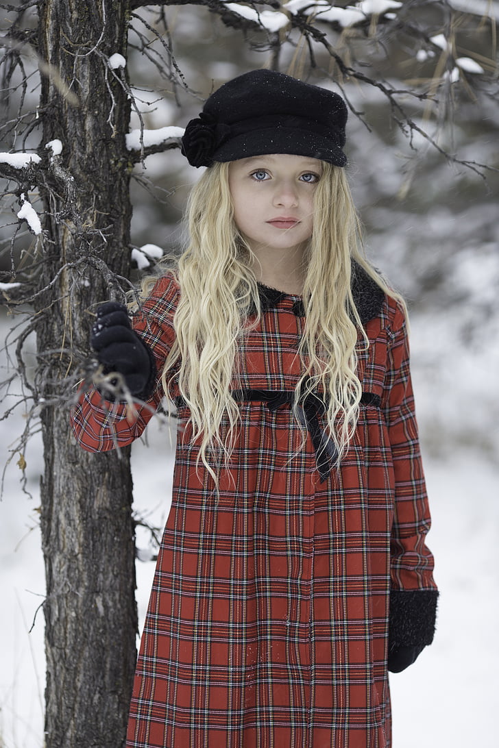winter, snow, cold, snowfall, pretty girl, winter background, snow background