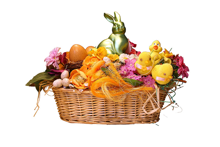 påske, osterkorb, kurv, vævet, Hare, påske bunny, kanin bur