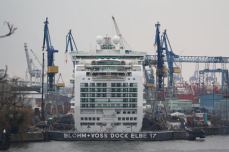 rovnaké 17, výletná loď, Harbour cruise, Dock, firmou Blohm a voss, Ventura, Landungsbrücken