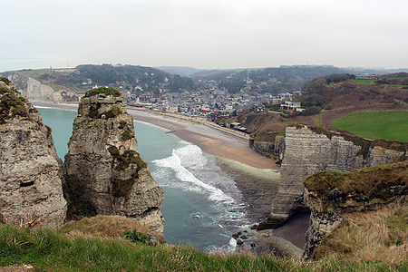 Etretat, Pháp, Rock, những vách đá trắng, Normandy, đi du lịch, kỳ nghỉ