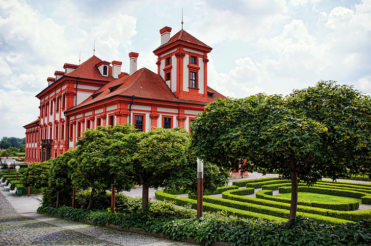 zaključeni trojanaca, Prag, palača, dvorac, Schlossgarten, vrt, Rezidencija