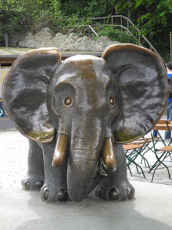 Słoń, brąz, Gottfried kumpf, posąg, Tiergarten