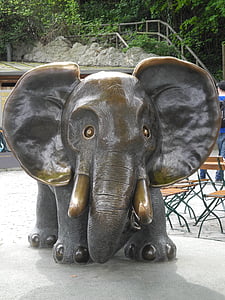 slon, bronca, vrhunski, kip, Tiergarten