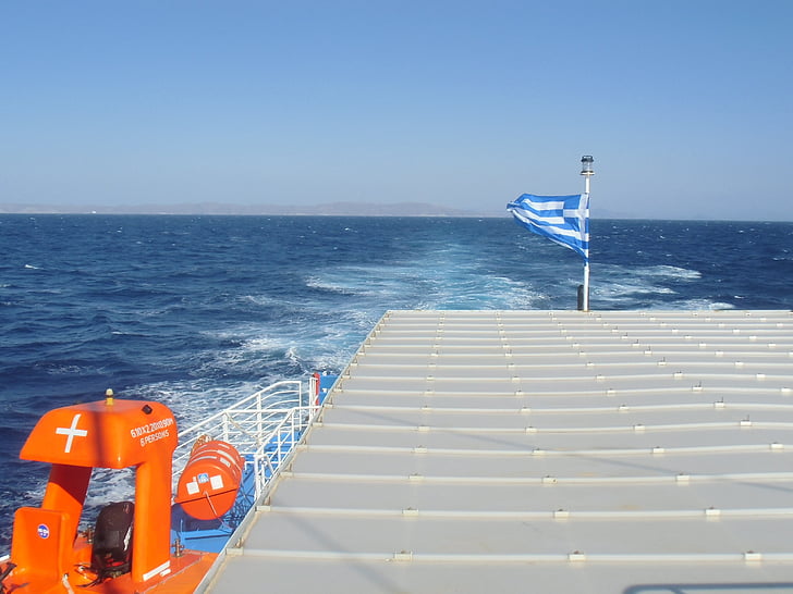 Mar, platja, vacances, passeig marítim, alta mar, vela, Grècia