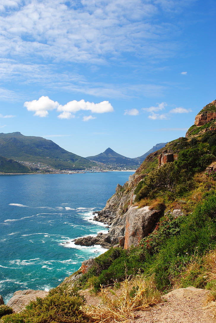 south africa, cape, peninsula, chapman's peak, panorama, sea, lionshead