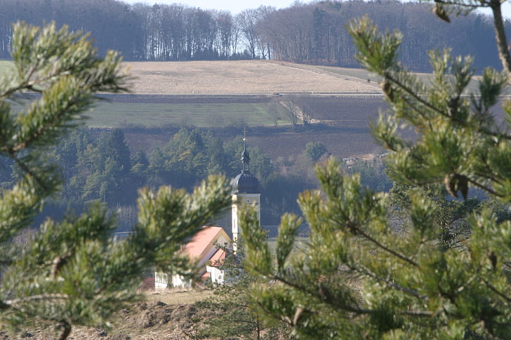 sollern, pedra do velho, Parque de natureza de Altmühltal, Igreja, natureza, árvore