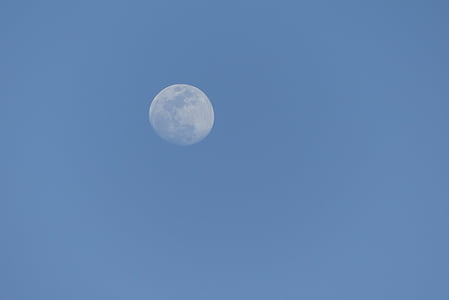 月亮, 天空, 满月, 白天, ceu, 清洁
