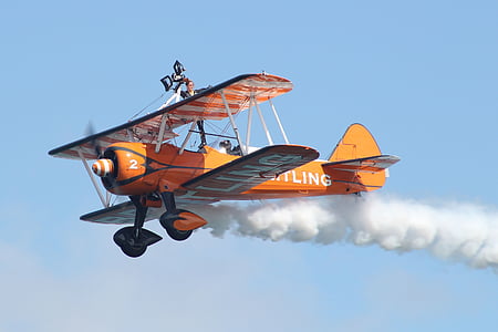 Breitling wingwalkers, repülőgép, repülőgépek, légi show, mutatványokat, légi közlekedés, légi jármű