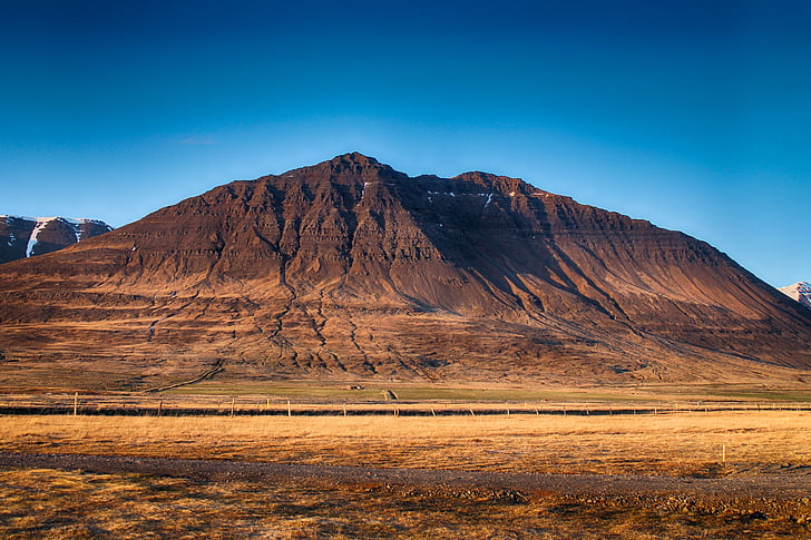 Islândia, paisagem, cênica, montanhas, rural, zona rural, céu