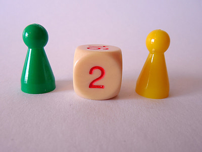deux, chiffres, Cube, jouer, paire, personnages du jeu, Jeux de loisirs