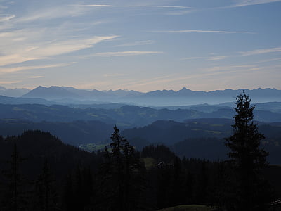 алпийски, Алпийска панорама, кихане, Stockhorn., планини, Швейцария