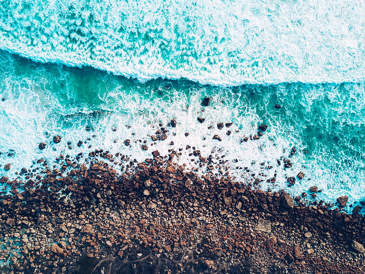 jūra, vandenyno, mėlyna, vandens, bangos, Gamta, paplūdimys