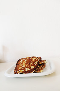 pancakes, pan cake, white, brown, eat, food, plate