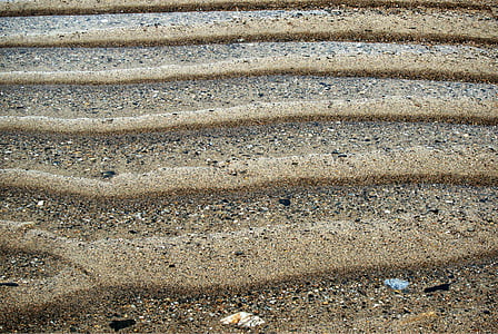 ondas, arena, líneas de, Ridge, patrón de, Playa, ondulado