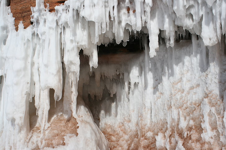 cova, Caramell, gel, natura, l'hivern, fred, congelat