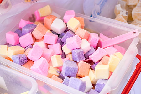 Violeta, konfektes, jauks, rozā, putas, mazumtirdzniecības, saldo ēdienu