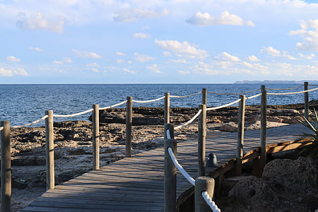 Κολονία Σαντ Χορδί, Μαγιόρκα, Boardwalk, στη θάλασσα, μακριά, ξεπάγωμα, Ακτή