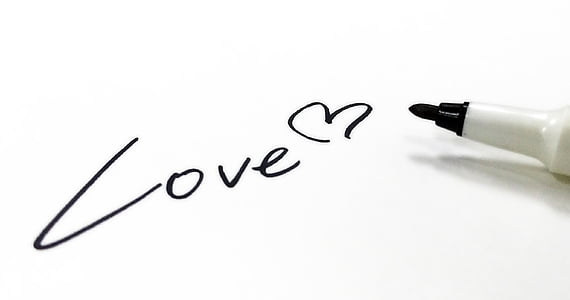 love, letter, hart, note paper, hand print, written, writing